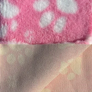 Vetbed - Rosa m/ hvite poter - 150x100cm