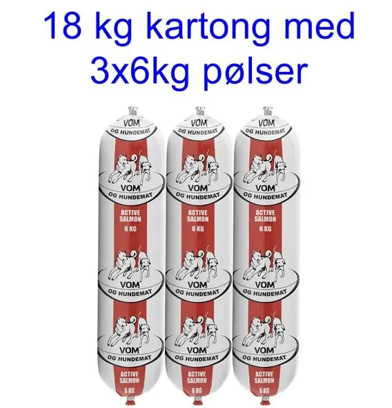 Vom Active fullfôr med laks 18kg (3x6kg pølse)