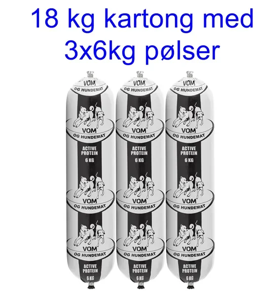 Vom Active fullfôr proteinrikt 18kg (3x6kg pølse) - Image 2