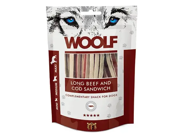 Woolf – Lang okse- og torskesmørbrød, 100g