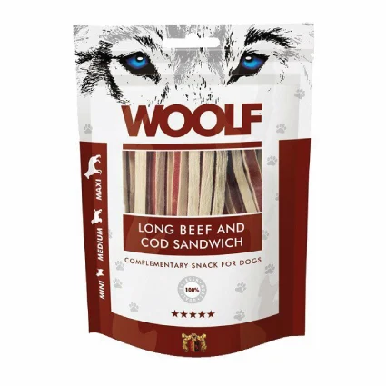 Woolf Long Beef And Cod Sandwich 100G - Image 2