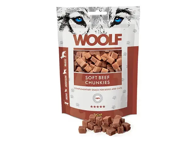Woolf – Myke kjøttbiter av storfekjøtt, 100g