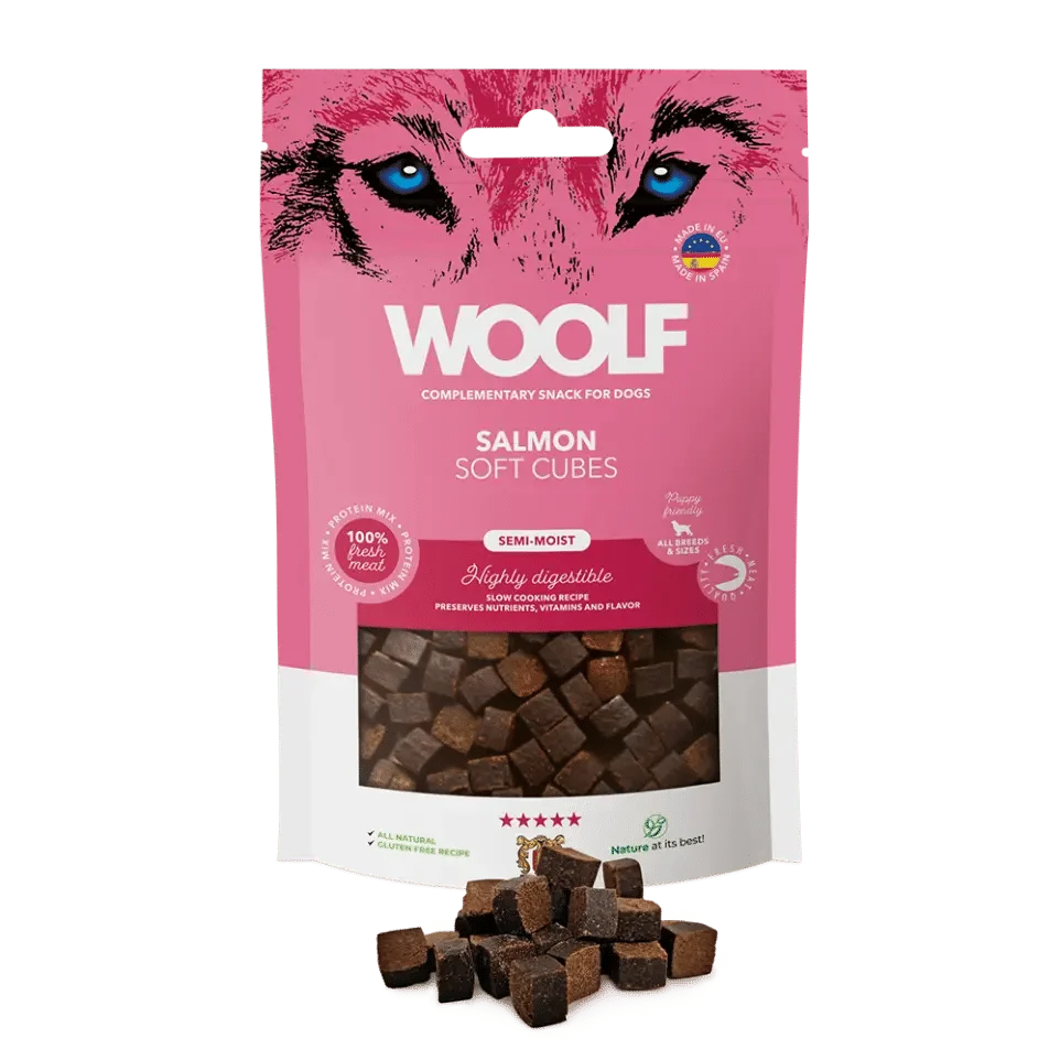 Woolf Soft Cubes Salmon 100G