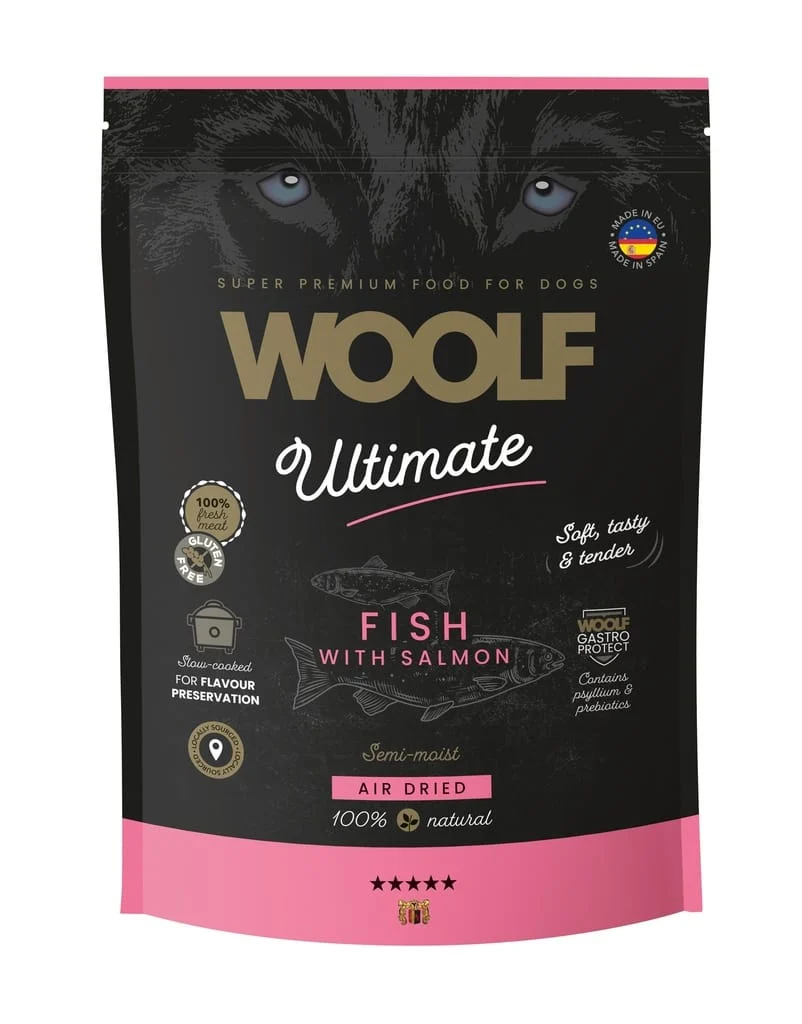 Woolf Ultimate Dog Semimoist fullfôr/godbiter Fish w/salmon 1kg