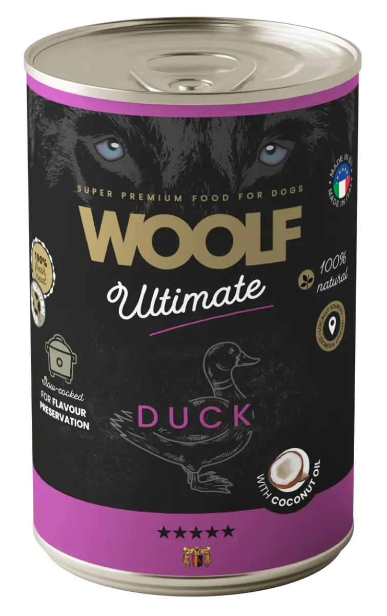 Woolf Ultimate Våtfor – Duck with Coconut oil 400gr