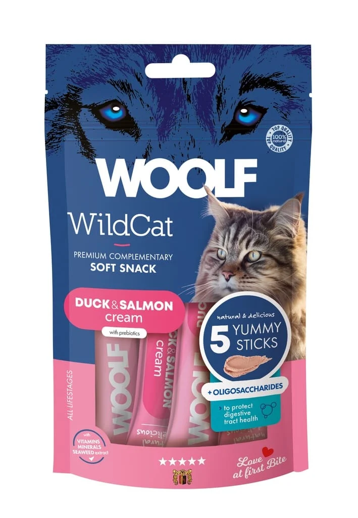 Woolf Wildcat Cream Duck+Salmon+oligosaccharides 5pk