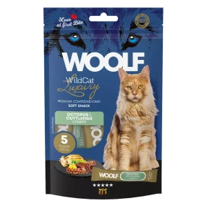 Woolf Wildcat Cream Luxury Blekksprut og Sepia 5pk – Flytende kattegodbit og fôrtopping