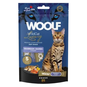 Woolf Wildcat Cream Luxury Havabrasme og Gamba 5pk – Flytende kattegodbit og fôrtopping
