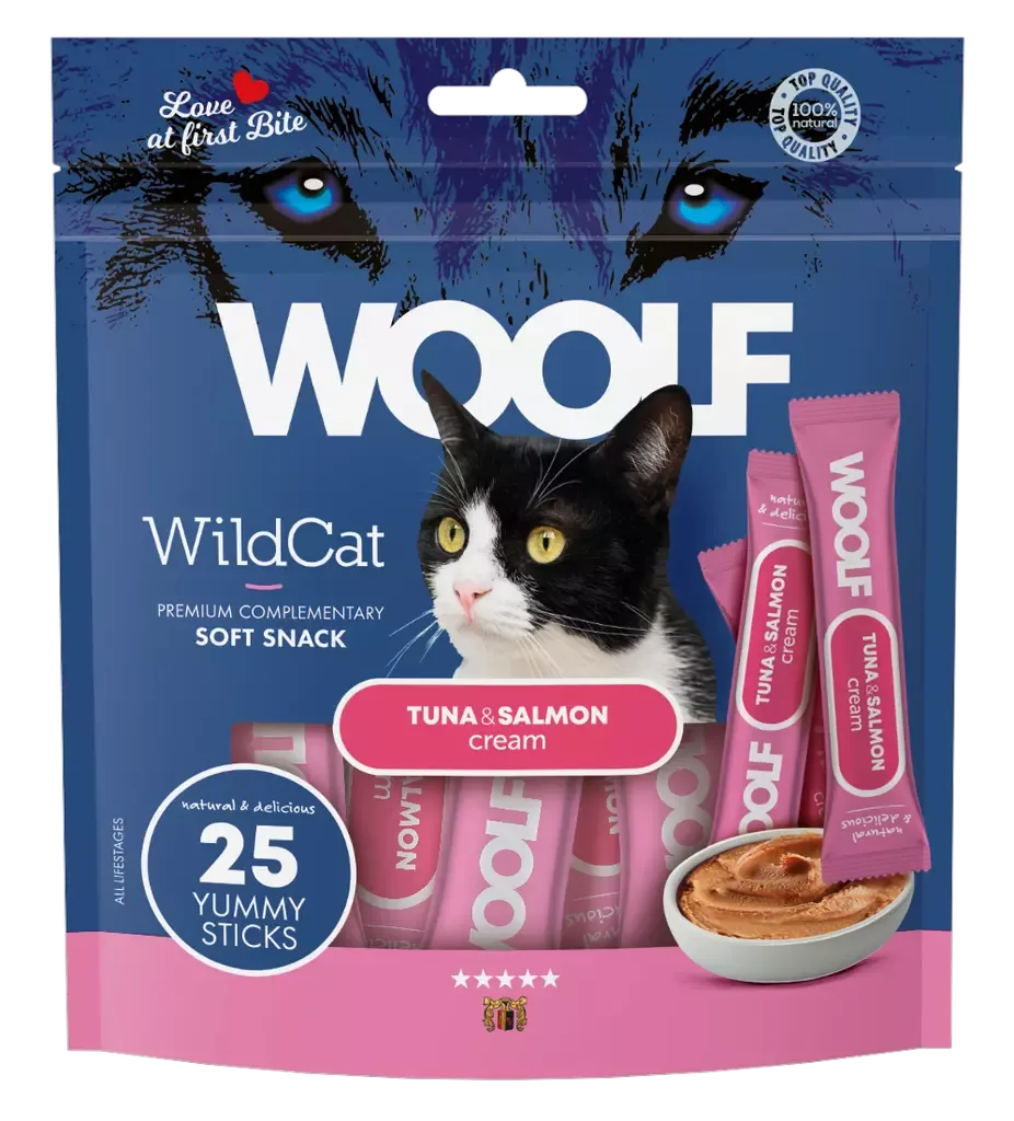 Woolf WildCat Cream – Tuna & Salmon 25pk