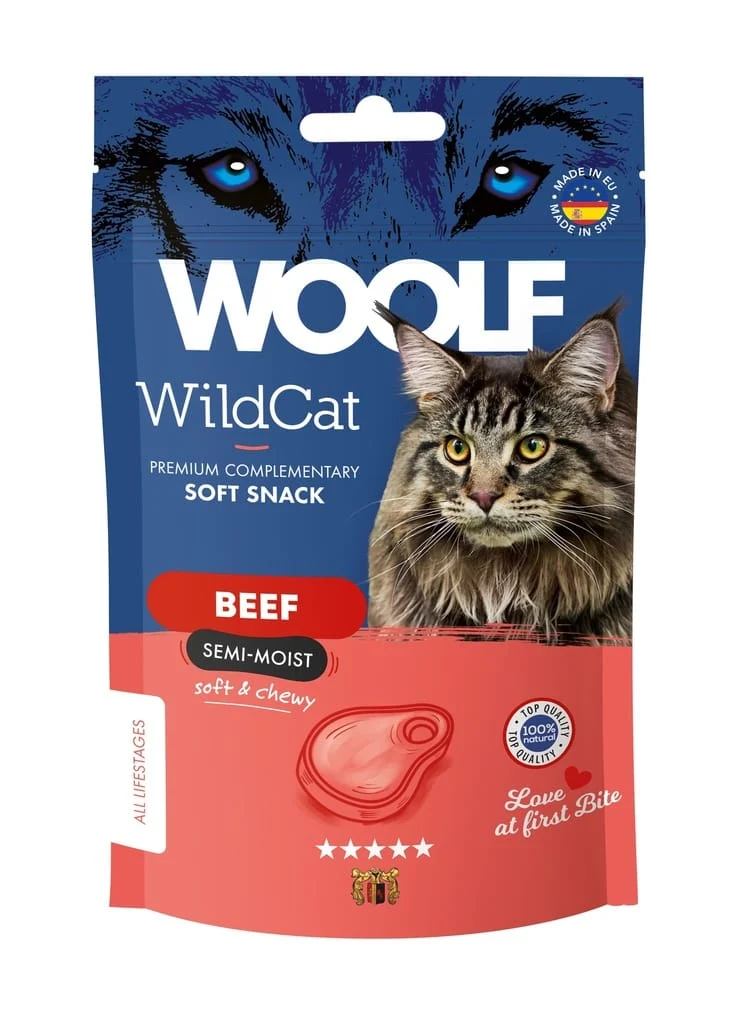 Woolf Wildcat Snacks Beef 50g
