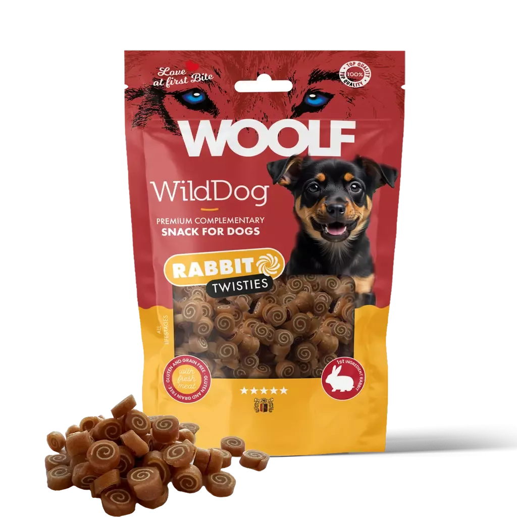 Woolf Wilddog Soft Twisties Kanin med Torsk godtbiter 100g