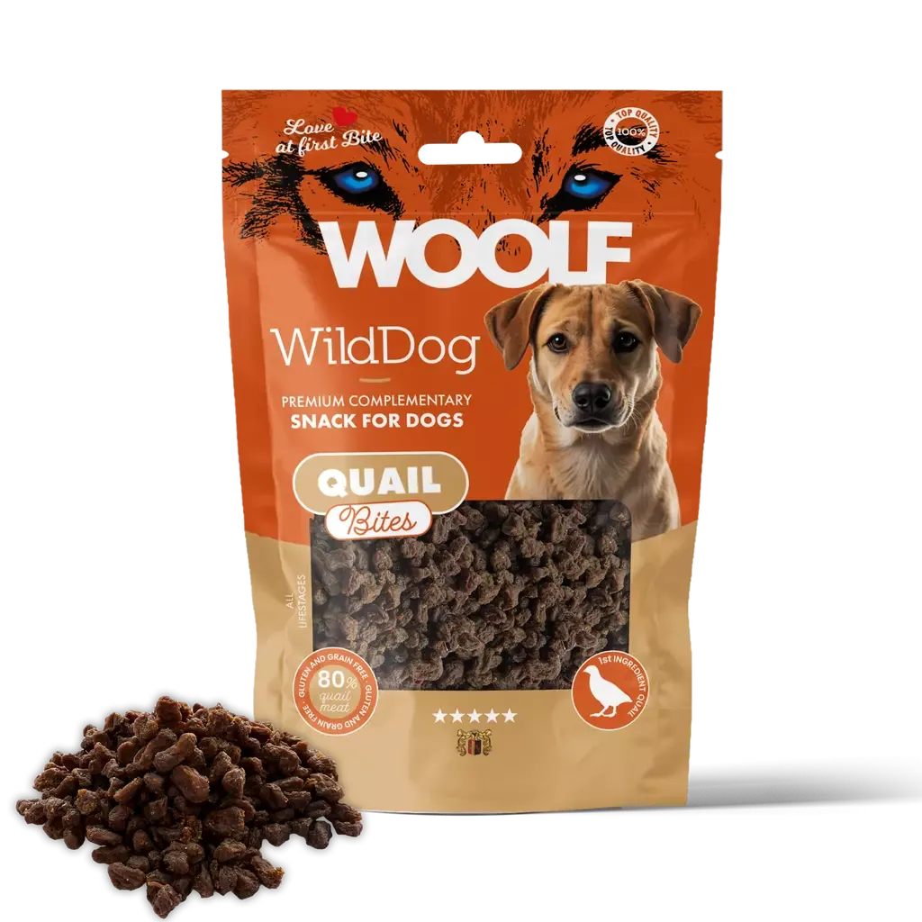 Woolf Wilddog Soft Vaktel godtbiter 100g