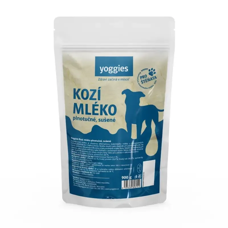 Yoggies tørket GEITEMELK med probiotika (morsmelkerstatning for valper)